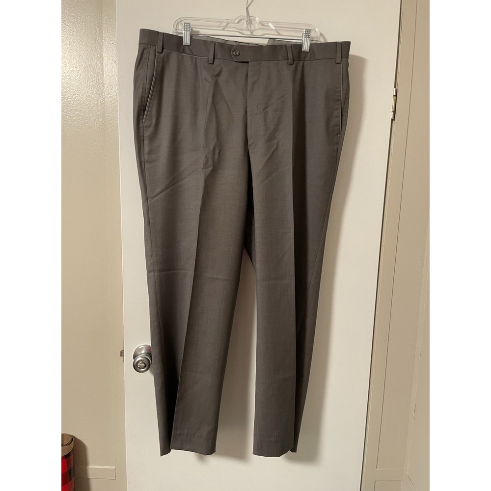 Hiltl Flat Front Dress Pants Size 42x30 In Gray Wool Blend